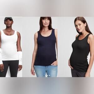 GAP Modern Maternity Tank Tops in Black, White, and Navy Size medium